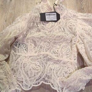 Disturbia Lyra lace ruched neck neck blouse size 2 new